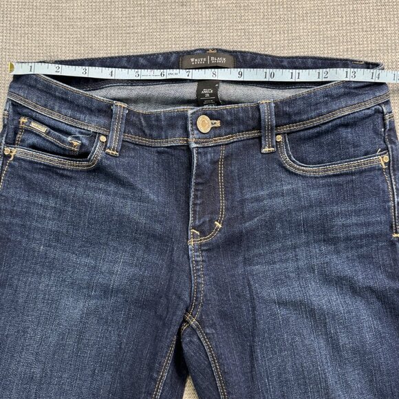 White House Black Market Slim Ankle Jeans Size 2R Blue Denim Feel Beautiful Dark - Picture 7 of 16